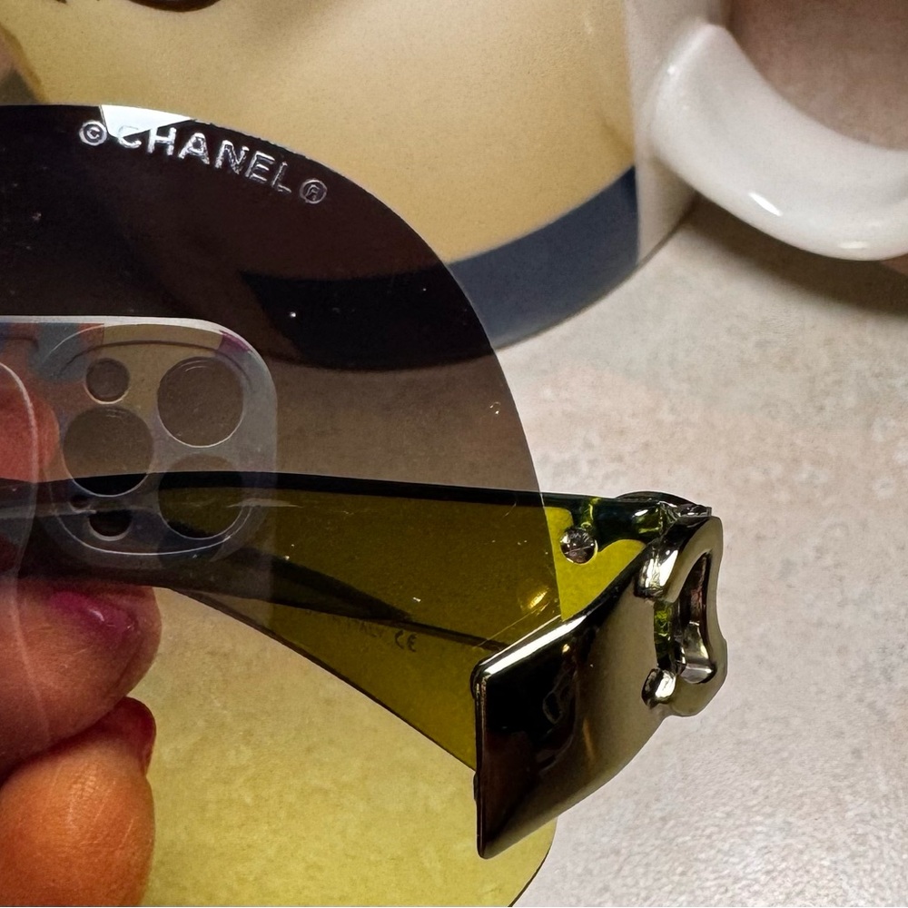 Authentic Chanel #4038 Olive Gradient Rimless Sun… - image 3
